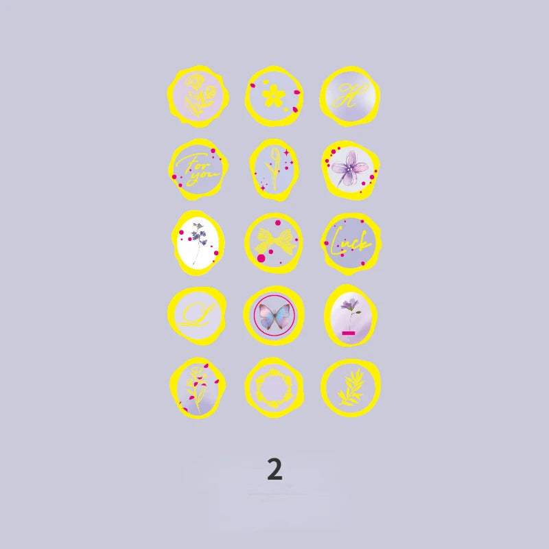 Mr.Paper 4 Style Fire Paint Seal Drip Glue Stickers Good-Looking Envelopes Sealing Paste Handbook Decoration Sticker Stationery