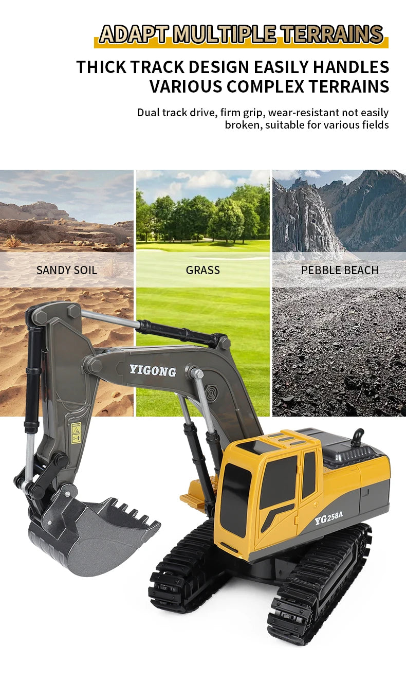 2024 New 11CH RC Excavator 1:20 Remote Control Truck 2.4G RC Crawler Engineering Vehicle Excavator Truck Radio Control Toys Gift