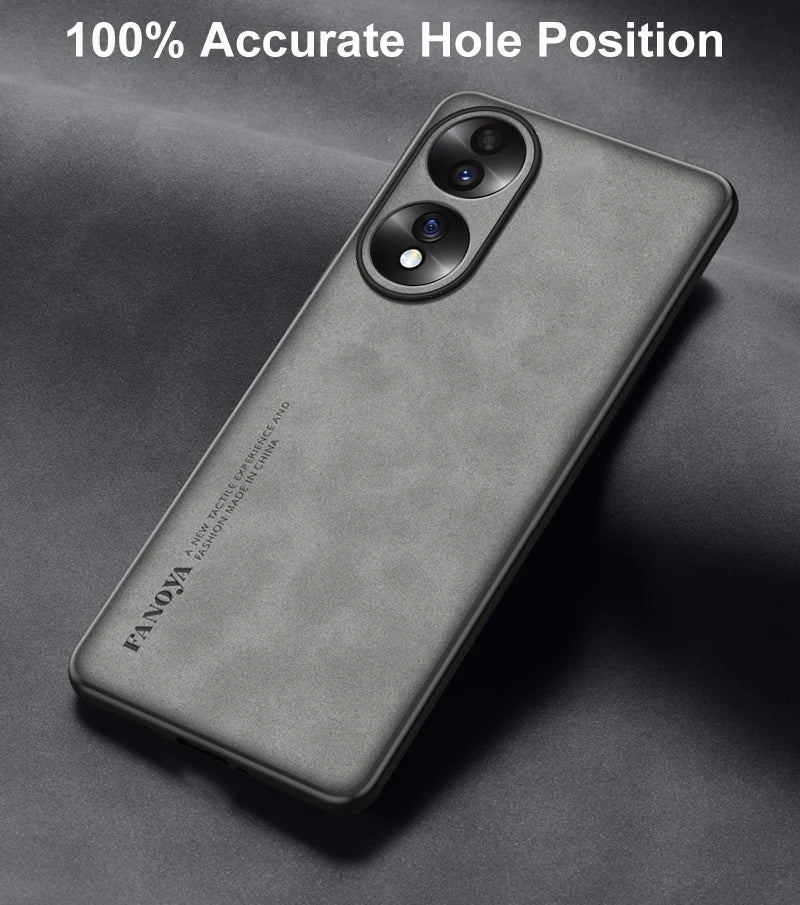 Luxury PU Leather Case For Honor 90 70 50 Back Cover Matte Full Protection TPU Silicone Phone Case For Honor50 Honor70 Honor90