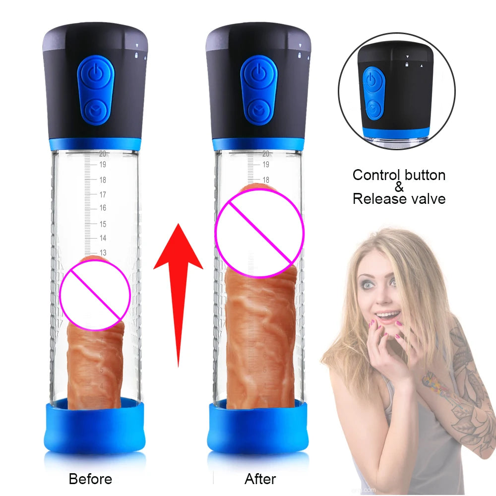 Sex Toys Electric Penis Pump Penis Enlarger Vacuum Pump for Men Adult Male Masturbator Penile Bigger Trainer Penis Enlargement