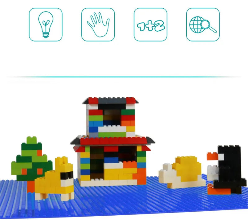 32*64 Dots Classic Building Blocks Base Plate, Children's DIY Assembled Building Blocks Wall Baseplate Compatible Brand Toys