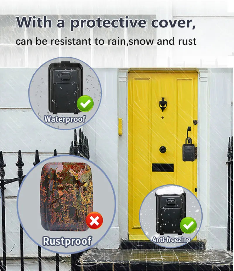 Tuya/TTlock Smart Key Lock Box Fingerprint Wall Mounted Aluminum Alloy Key Safe Box Waterproof With Code Key Storage Lock Box