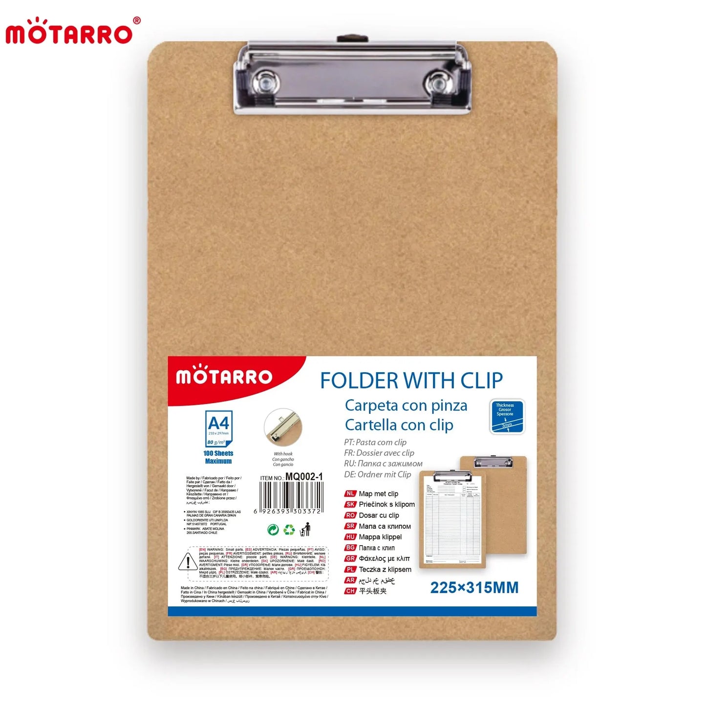 MOTARRO A4/A5 Tablet Folder Menu Writing Clipboard Paper Organizer Memo Density Board Flat Head Plate Clamp Office Stationary
