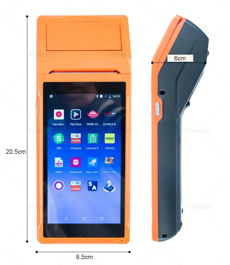 Handheld PDA Q3Pro/Q2Pro/Q1 4G Android 8.1 POS Machines Portable Electronic Ticket Printer 5.5 HD Support WiFi Scan POS System