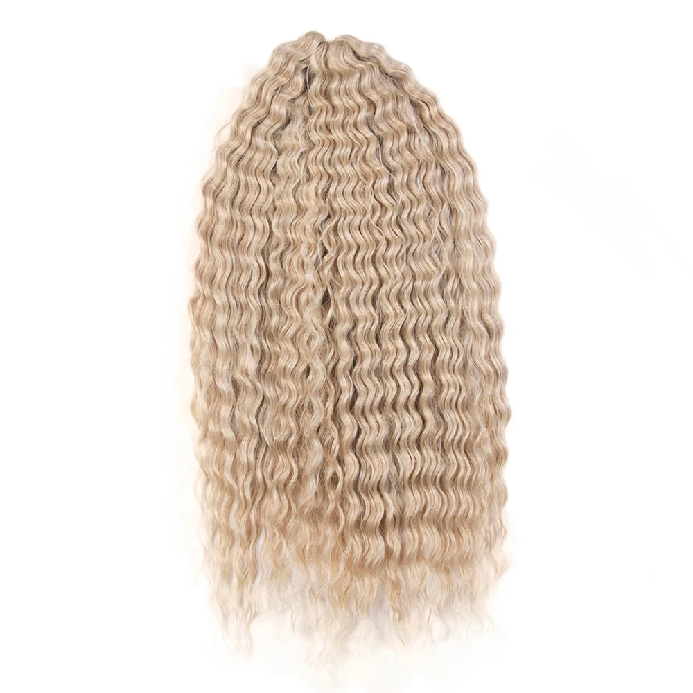 Ariel Curl Hair Water Wave Twist Crochet Hair Synthetic Braid Hair Ombre Blonde Pink 24 Inch Deep Wave Braiding Hair Extension