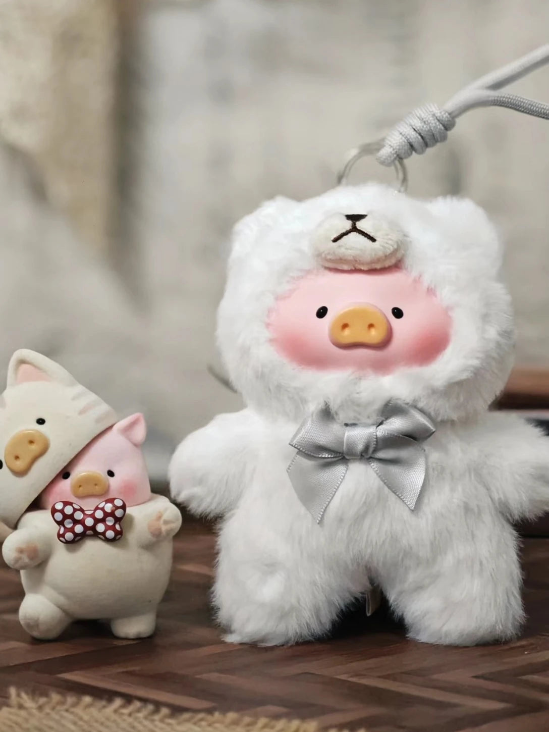 Toyzero  teddy Canned Pig Lulu Pig Blind Box Retro Teddy Toy Vinyl Plush Doll Pendant Doll School bag pendant Festival gifts