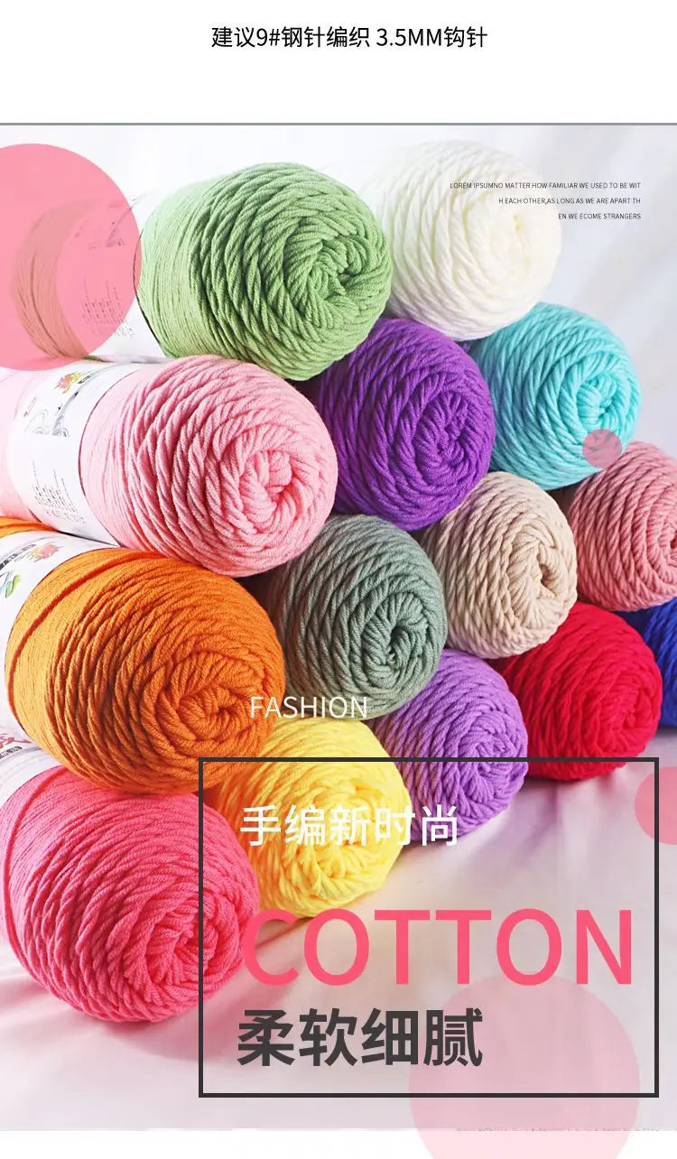 1Pc 200g Milk Cotton yarn for hand knitting Acrylic Crocheting Thread Yarn Crochet Doll sweater bag blanket slipper