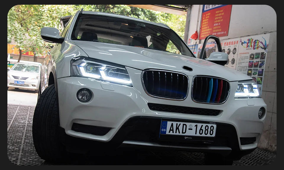 AKD Head Lamp for BMW X3 F25  LED Headlight 2010-2013 Headlights X3 DRL Turn Signal High Beam Angel Eye Projector Lens