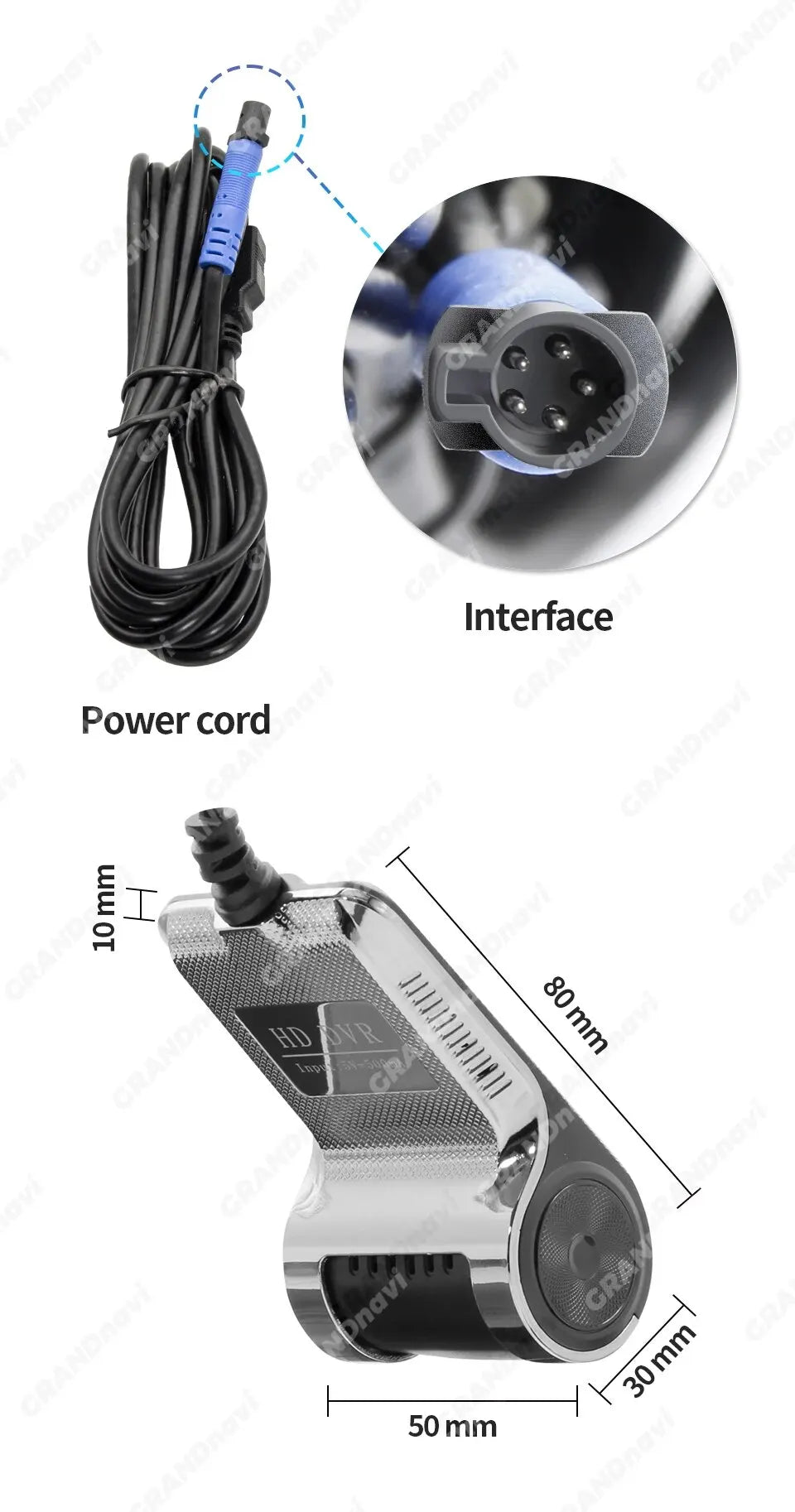 Grandnavi HD Car DVR Dash Cam ADAS Video 720P USB TF Card 16G/32G Auto Recorder for Android Multimedia Player DVD Voice Alarm