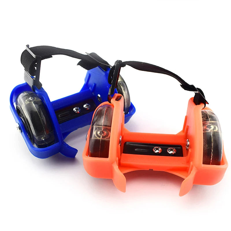1 Pair Kids Children Outdoor Adjustable LED Flashing Wheel Heel Skate Rollers Adjustable Simply Durable for Outdoor Skating Shoe