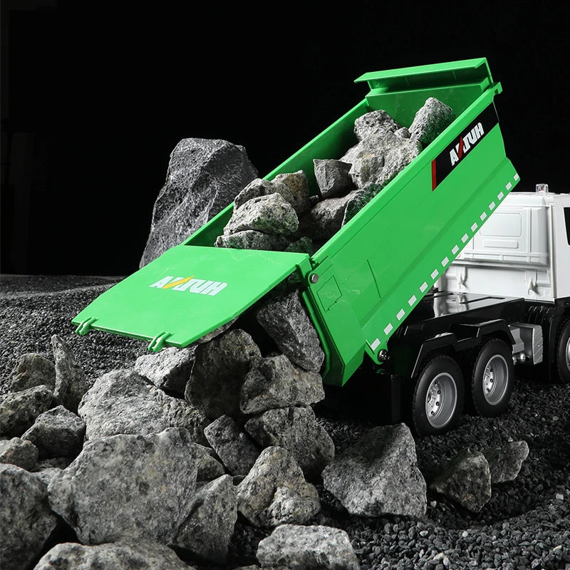 Huina 332 1:18 RC Tipper Truck Remote Control Simulation Engineering 2.4G Six-Channel Remote Control Dump Truck Boys Toys Gifts