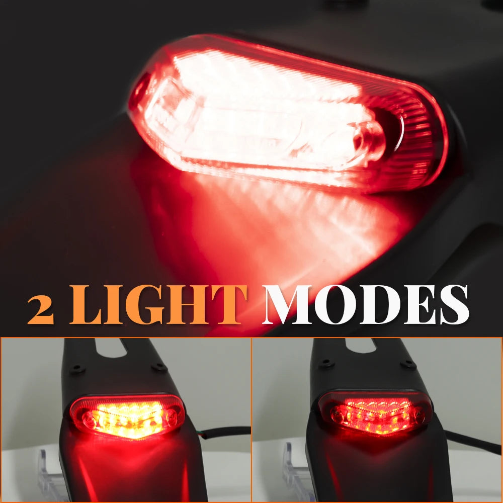 Motorcycle Rear Fender License Plate Bracket 12V For Enduro Off-Road Bike CRF YZ  Motobike Tail Light Brake Lamp For BETA RR