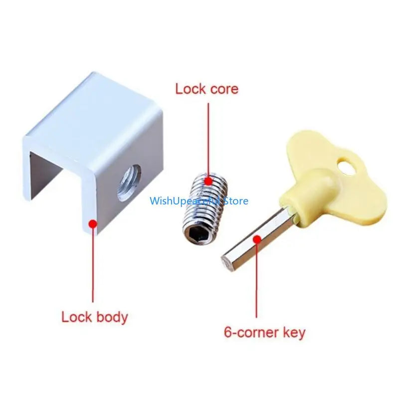 34YA 4 Pcs Window Security Lock Aluminum Window Limiters Child Safety Sliding Window Restrictor for Children's Room Bedroom