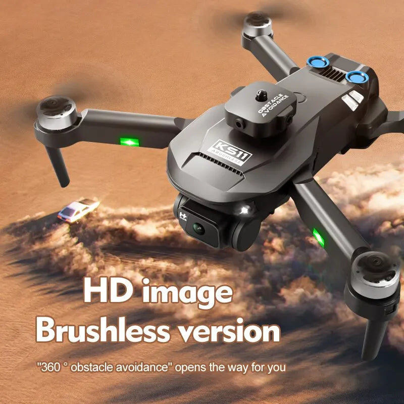 New LS KS11 Mini Drone 4K Professional Dual Camera Obstacle Avoidance Optical Flow Positioning Brushless RC Dron Quadcopter