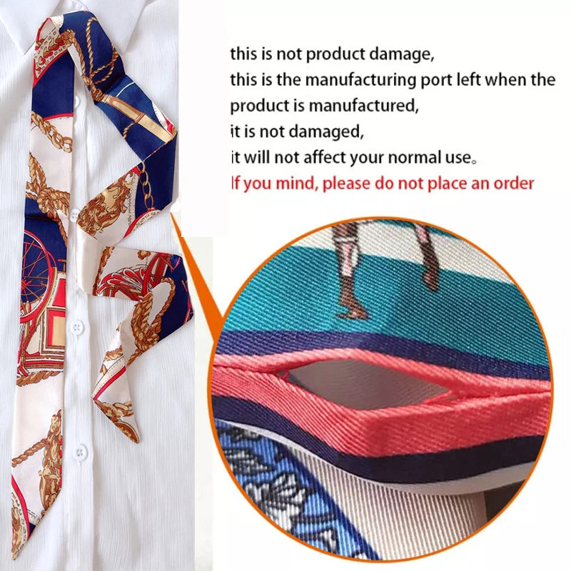 Woman Skinny Silk Scarf 90cm*4cm Long Hair Strip Silk Ribbon Small Neck Scarves Bag Handle Ribbon Scarf Kerchief Ladies Tie
