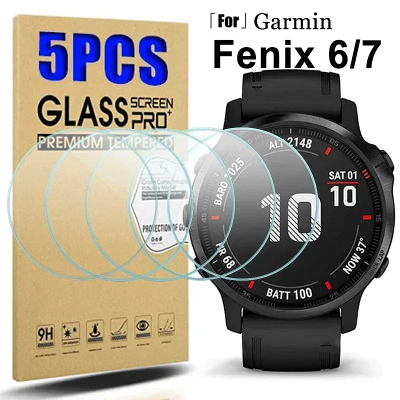 9H Premium Tempered Glass For Garmin Fenix 7 7S 7X 6 6S 6X Pro 5S 5 SmartWatch Screen Protector HD Film For Fenix 7 7S 7X Glass