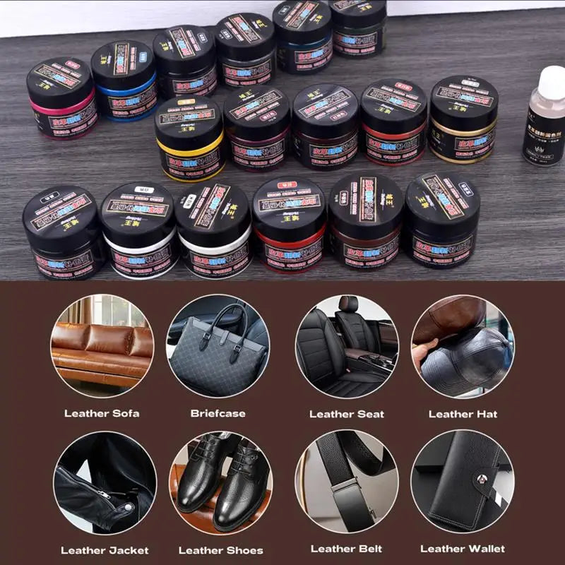 50g/Bottle Leather Coloring Pigment Dye Liquid Leather Repair Refurbish For Car Seat Bag Shoes Sneakers Leather Skin Care Crafts