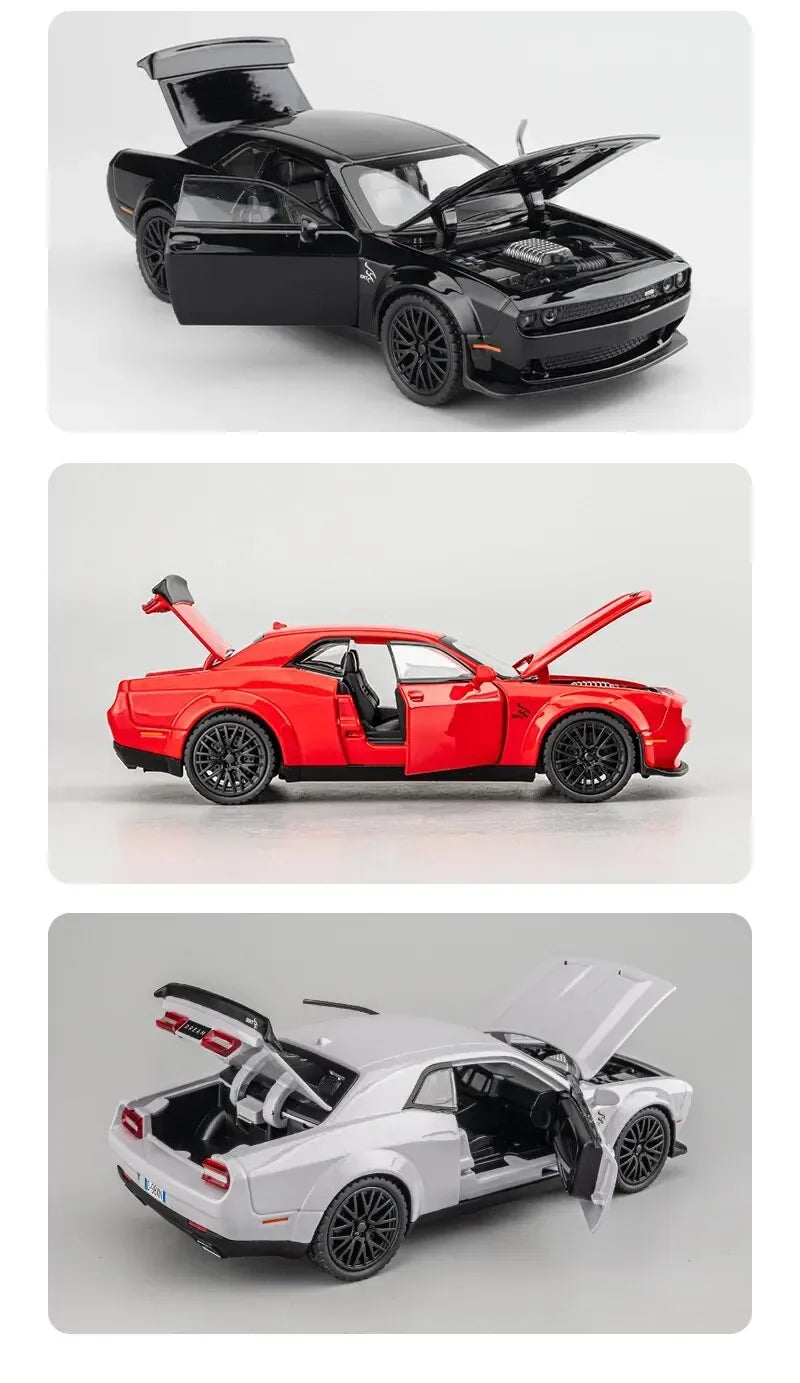 1：32Die-cast Metal Dodge Challenger Toy Car Simulation Model Can Light Up Can Drive Boring Boy's Gift Christmas Gift