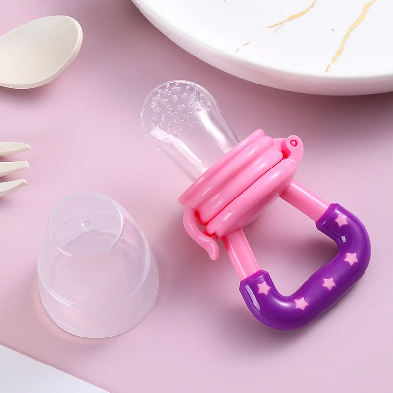 Baby Feeding Spoon Fruit Grinding Pacifier Complementary Bites Silicone Mesh Baby Feeding Tableware