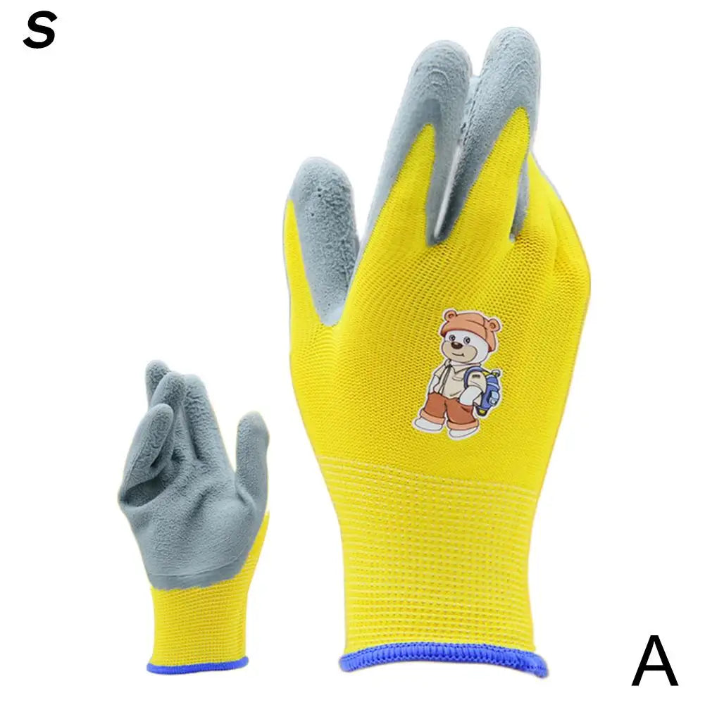 Gardening Gloves Kids Durable Waterproof Garden Work Gloves Non-Slip Children Safety Yard Work Gloves Portable Garden Supplies