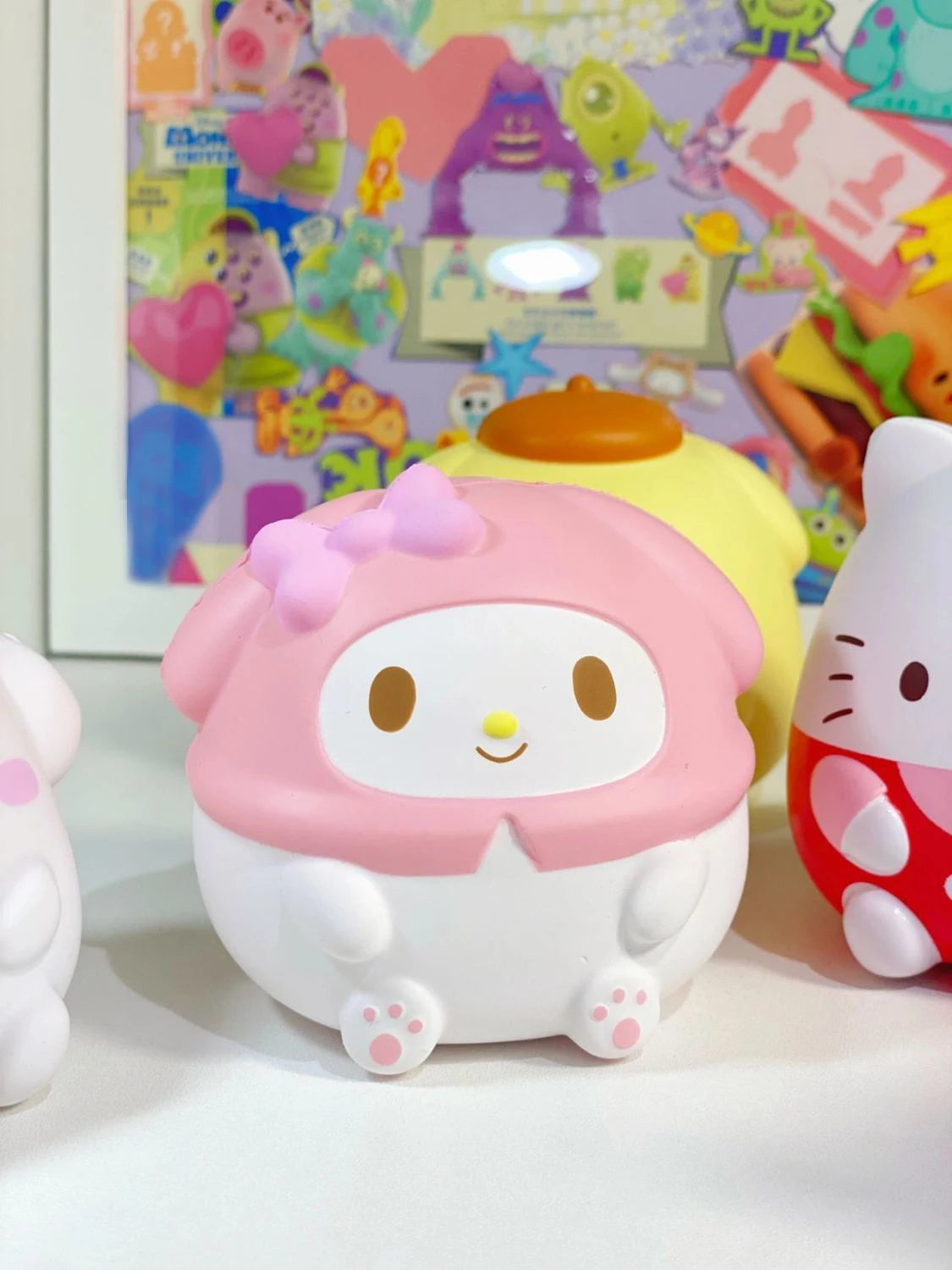 Sanrio Kawaii Hello Kitty Melody Decompression Kuromi Cinnamoroll Stress Relief Squishy Anime Cartoon Children's Hand Pinch Toy