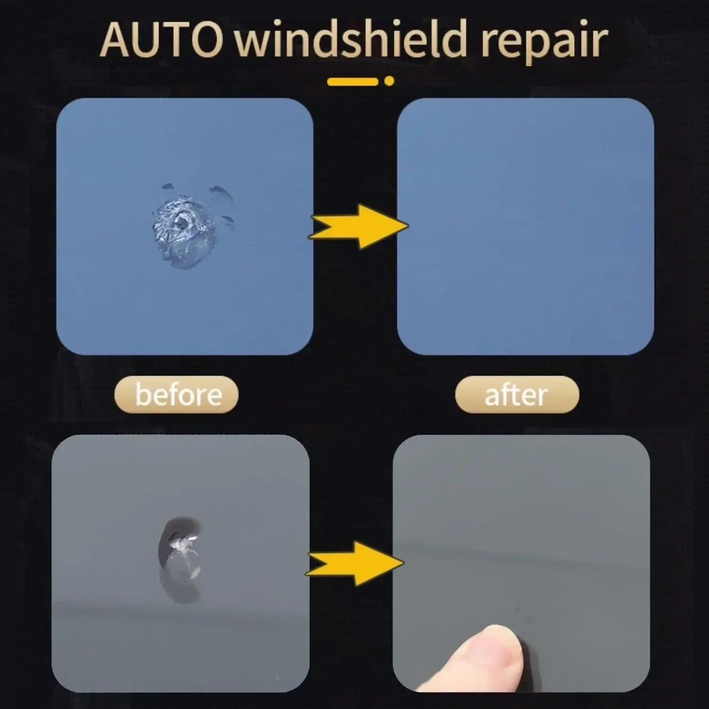 Windshield Repair Kit for Glass Automotive Glass DIY Windscreen Tool for Fixing Chips Cracks Star-Shaped Crack Nano Fluid Filler