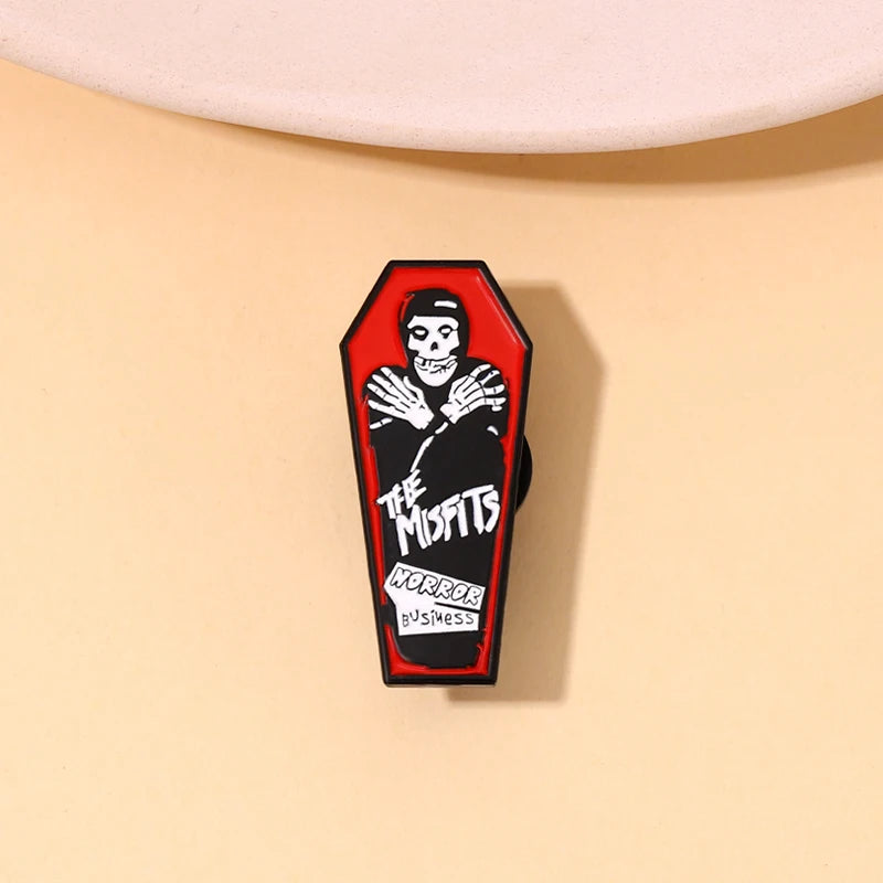 Rock Punk Enamel Pin Music Club Brooch Horror Badge Metal Backpack Sweater Custom Accessories for Fans Friends Jewelry Wholesale