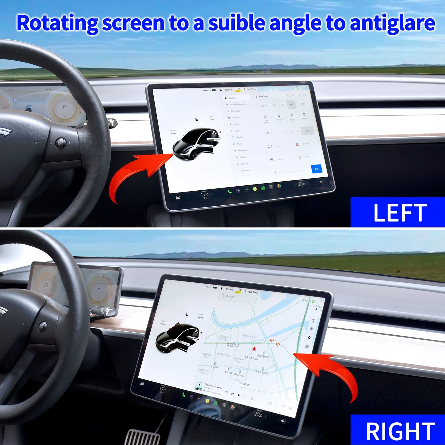 Swivel Mount for Tesla Model 3 highland Tilt Screen Rotate display bracket Model Y Rotary Monitor Switch Accessories 2023 2024