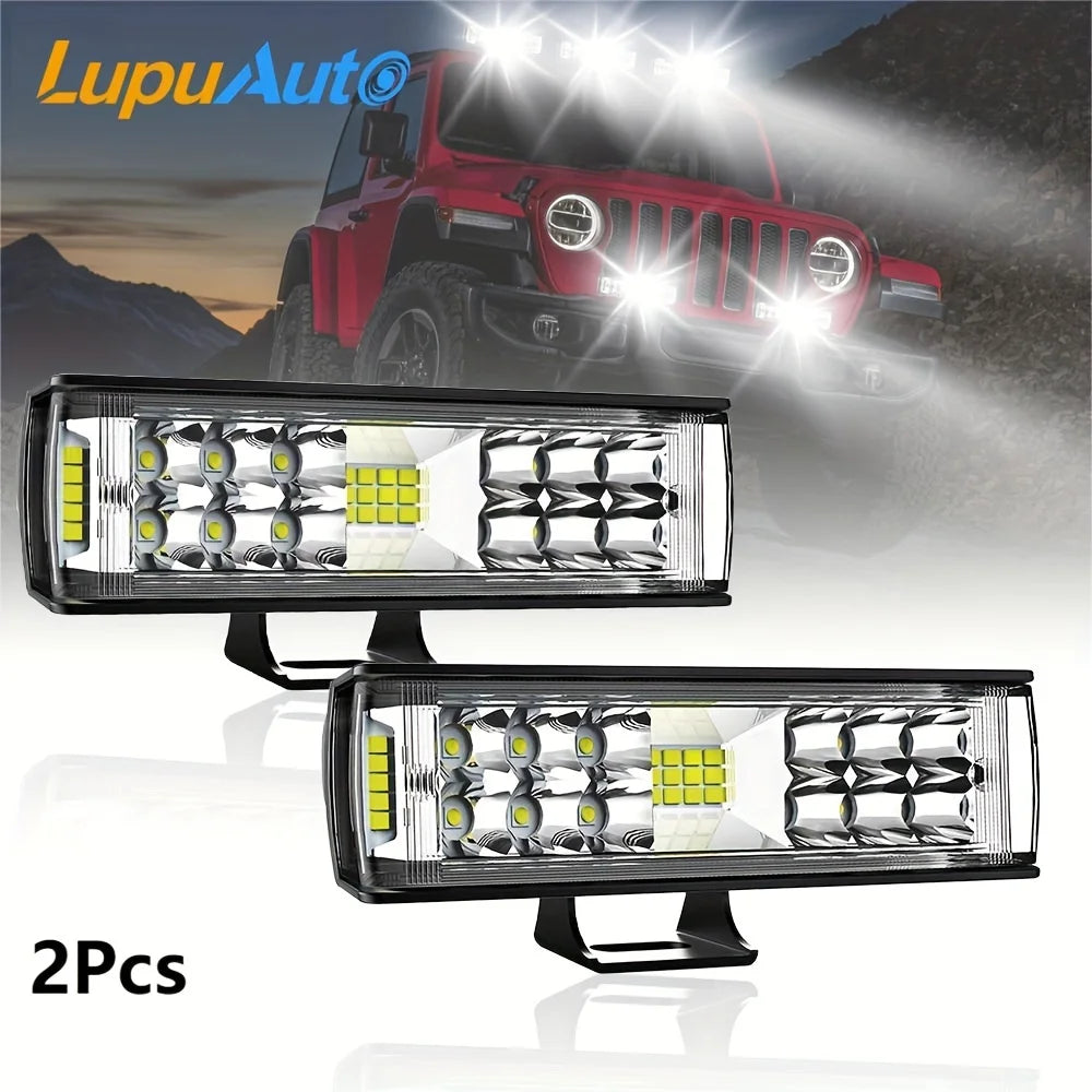 2pcs 6inch Side Shooter LED Light Bar Pods 60W Flood Spot Beam Combo Driving Fog Work Light for Car Truck ATV UTV Boat 4x4 Moto