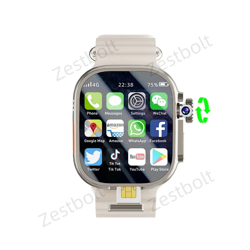 S10 Ultra MAX Smartwatch 2.29inch Amoled Android Smart Watch With 8MP Camera 1280Mah Battery NFC Compass GPS WIFI Global Calling
