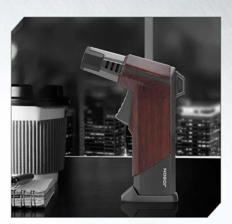 JOBON Multiple-uses Spray Gun Welding Gun Windproof Strong Blue Flame Gun Lighter with Flame Lock Non-slip Base Ignition Gadgets