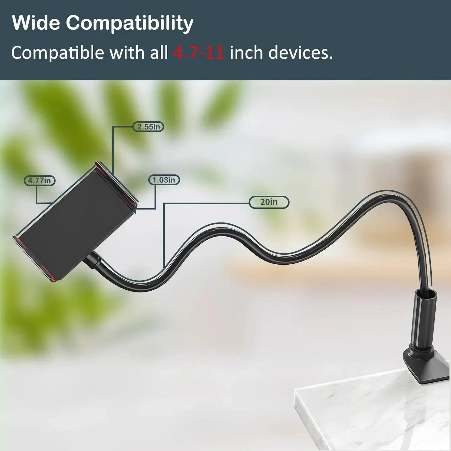 360 Degrees Lazy Bed Gooseneck Cell Phone Tablet Stand Adjustable Flexible Arm Mount Clip IPad Tablet IPhone Samsung Accessories