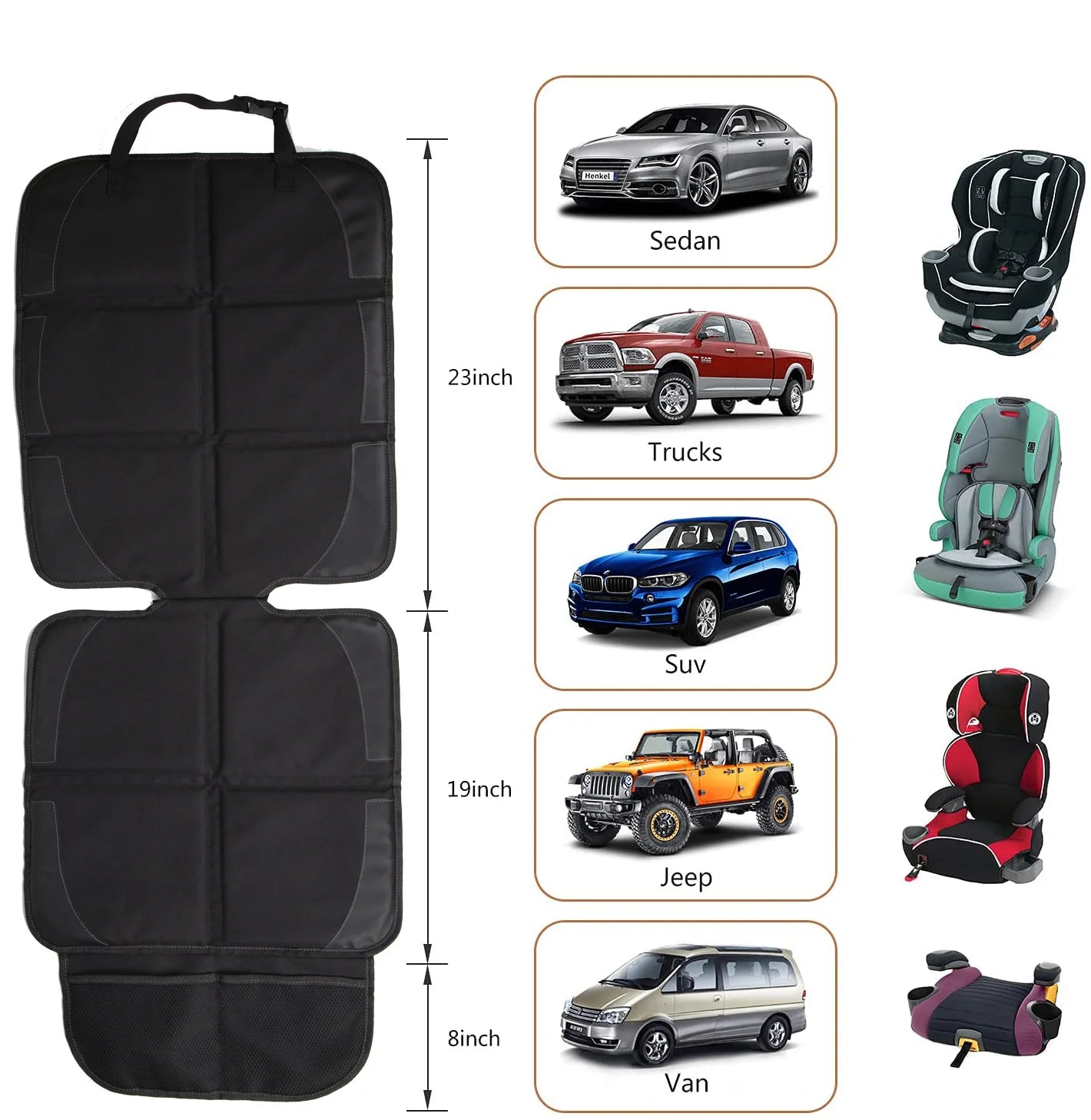 Car Seat Cover for Tesla Model 3 Y Oxford PU Leather Protector Mats Child Baby Cushion Protective Mat For Baby Kids Protection