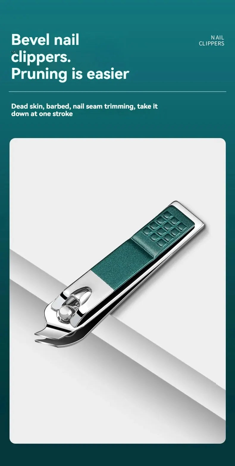 6pcs Nail Clippers Set Anti-Splash Nail Clippers Manicure Stainless Steel Nail Clippers High-End Household Pedicure Tools