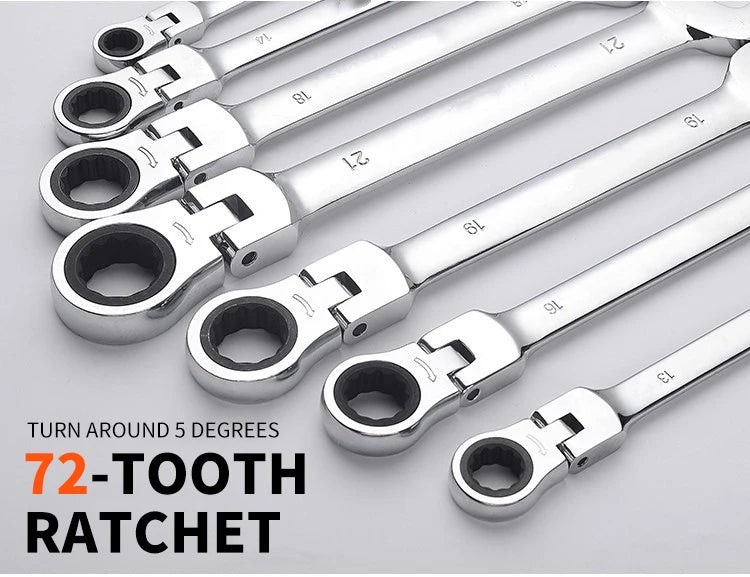 Flexible  Action Wrench Spanner Nut Tool Head  Metric Spanner Open End and Ring Wrenches Tool