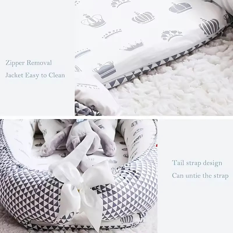 Infant Co-Sleeping Bed Nest Newborn Toddler Bassinet with Fence Bumper Crib Baby Cradle Cot for Safe Sleeping
