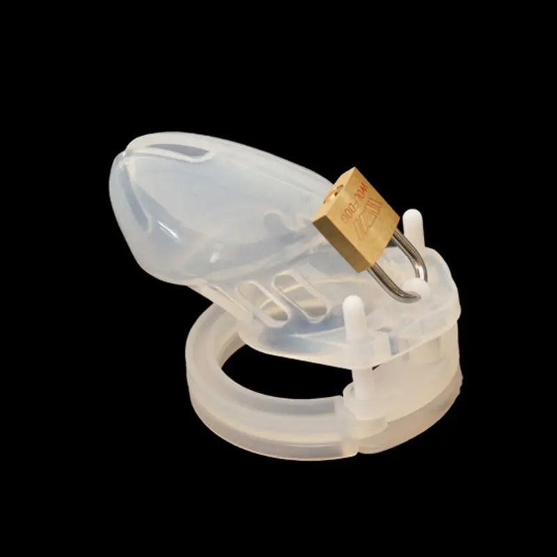 New Male Silicone Chastity Device Cock Cage Sex Toys With 5 Penis Ring Adult Belt Brass Lock Standard/Short Cage A122/A235