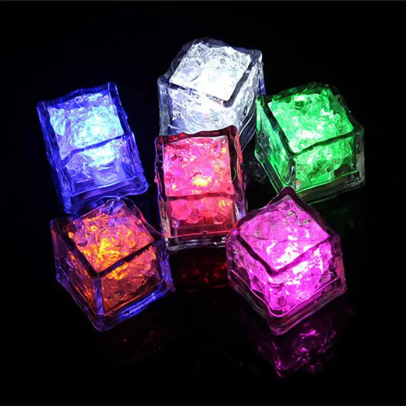 1PCS Colorful Ice Cubes Night Light Touch Sensor Liquid Induction Luminous Ice Cubes Universal Flashing LED Lights