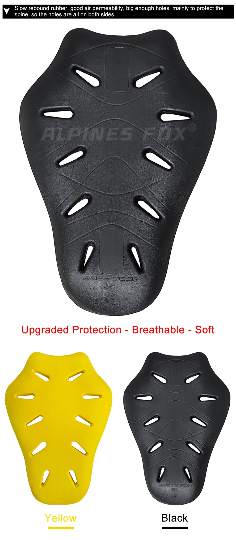 CE Level 2 Certified Motorcycle Jacket Insert Back Protector Thicken High Elasticity Rider Armor Chest Back Spine Protective Pad