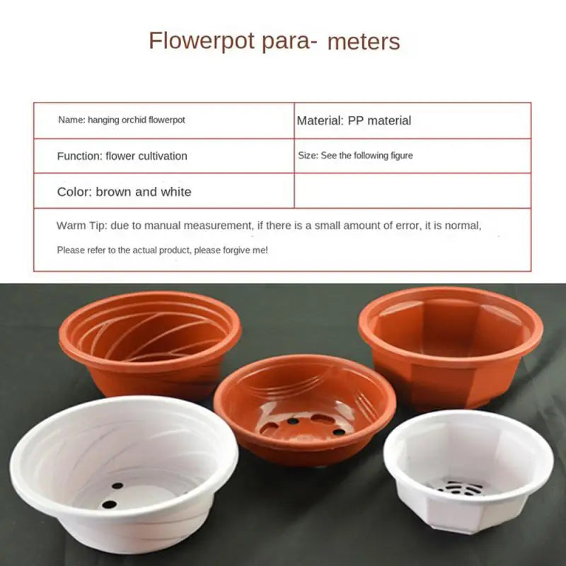 Hanging Flowerpot Plastic Flower Pot Succulent Planter Orchid Hanging Pot For Balcony Garden Planting Supplies 9.8cm