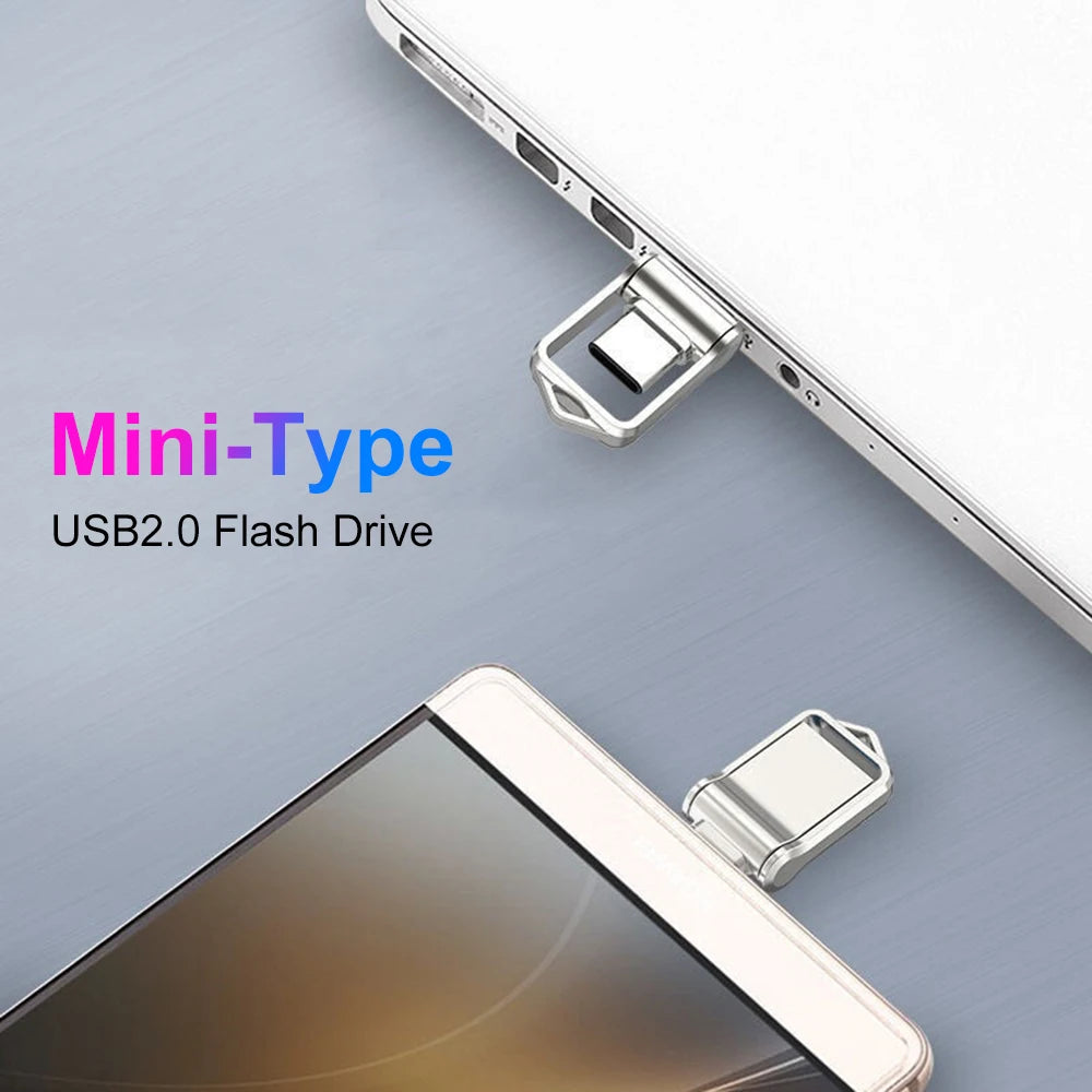 Mini TYPE C USB 2.0 Dual Flash Drive 64GB Tiny Pen Drive 32GB memoria usb Memory Disk 64G 32GB Pendrives cle usb