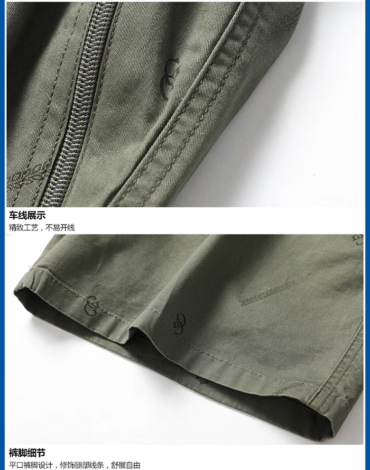 2024 Men's Work Shorts Summer Cotton Thin Casual Sweatpants Comfortable Hundred Five Pants