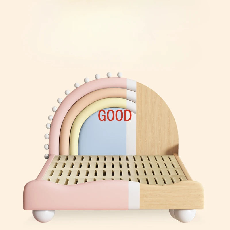 Cute Princess Children Beds Mattress Modern Pink Comferter Bed Luxury Wood Cama Infantil Bedroom Set Furniture