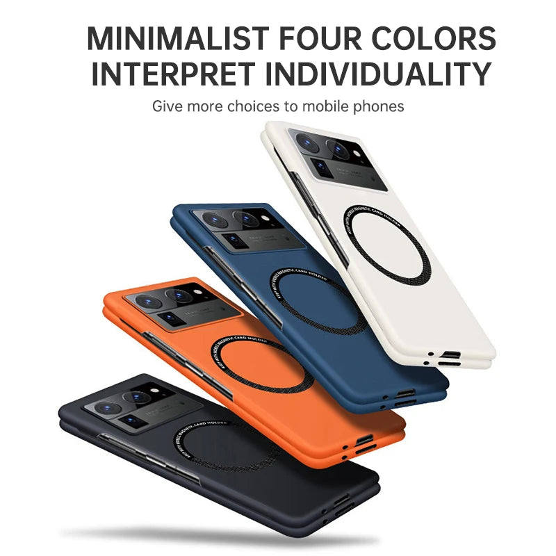 For Tecno Phantom V Fold 2 Luxury magnetic wireless phone case Skin-friendly Mobile cover Non-Slip Shockproof Bumper Funda