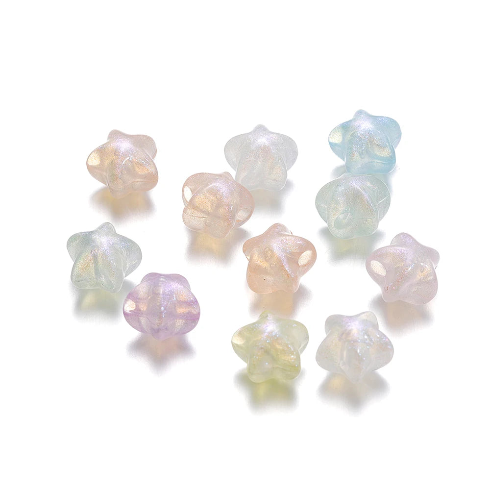 30Pcs/Lot Acrylic Transparent Five-pointed Star Spacer Loose Beads for DIY Necklace Bracelet Earring Jewelry Accessories