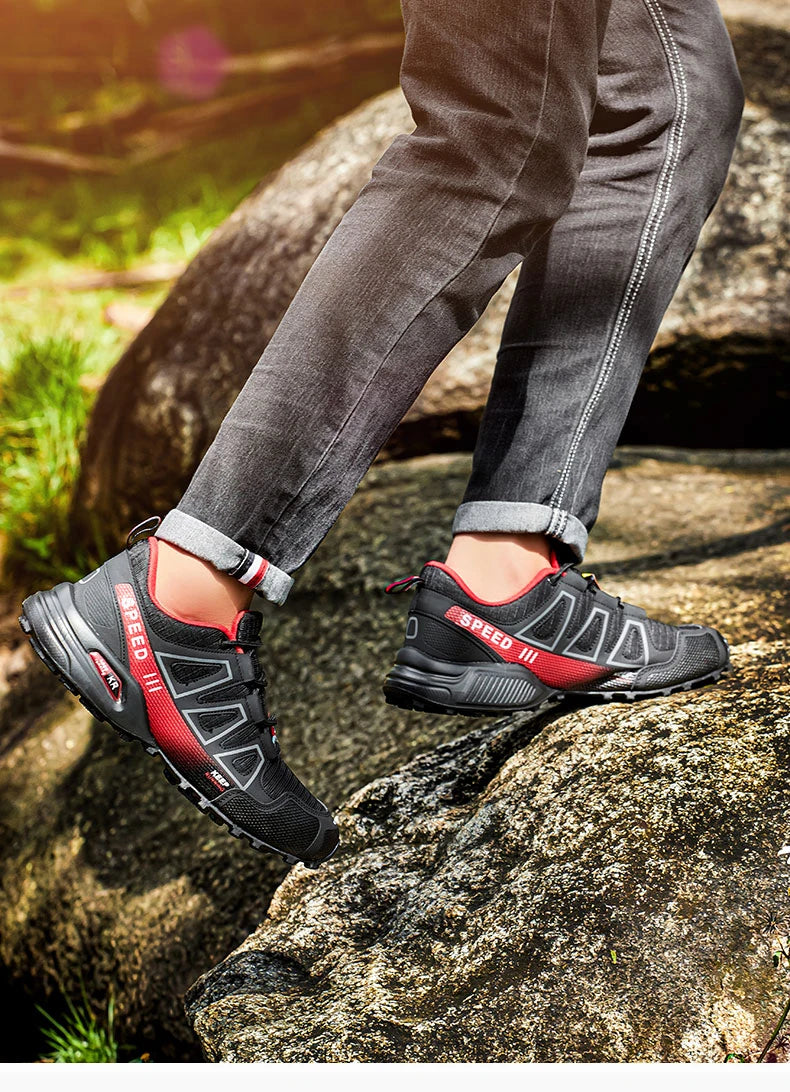 Men's Outdoor Hiking Shoes Off-Road Non-Slip Anti-Collision Breathable High-Quality Men's Boots Lockless Casual Cycling Shoes