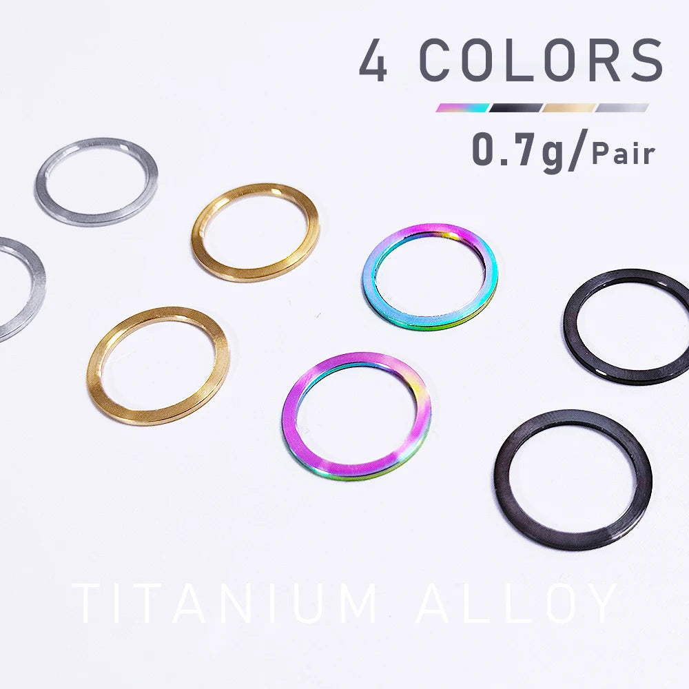 KRSEC 2PCS Bike Titanium Alloy Pedal Washer Spacer Gasket for Mountain Bike Road Bicycle Crank Protection Ring