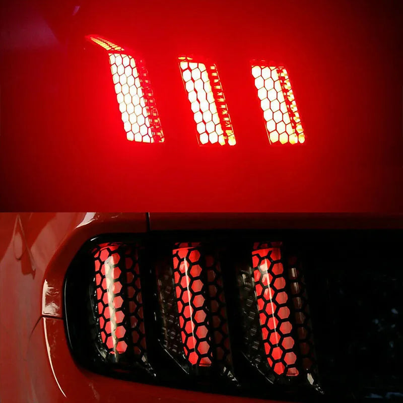 Car DIY Honeycomb Sticker Auto Rear Tail Light Lamp Car StylingTaillight Hollow Fashion Decals Decoration Wrap Film 48*30cm