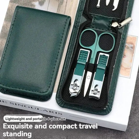 6pcs Nail Clippers Set Anti-Splash Nail Clippers Manicure Stainless Steel Nail Clippers High-End Household Pedicure Tools