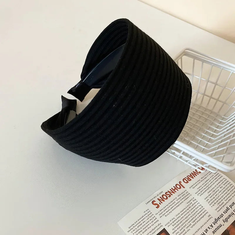 Kintting Solid Color Wide Edge Striped Nonslip Arc Acrylic Headbands for Women French Temperament Atmosphere Hair Accessories